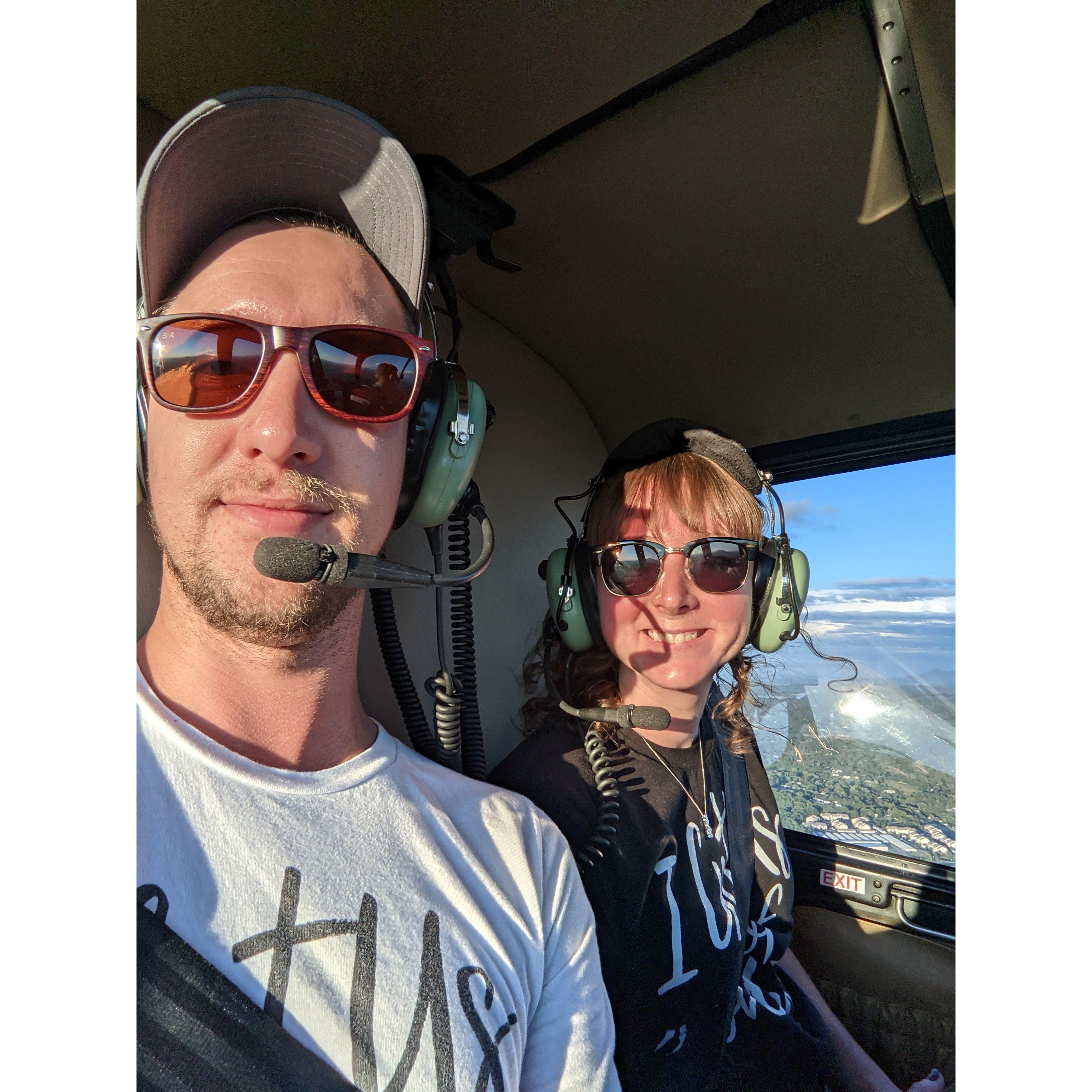 Helicopter ride over the smoky mountains