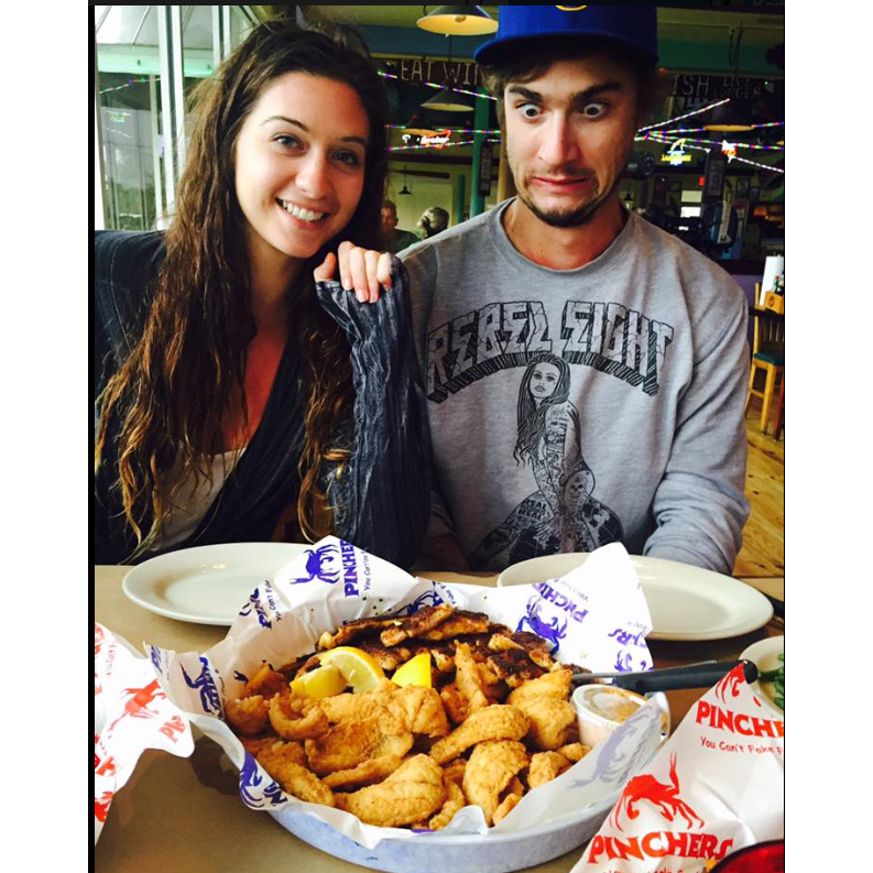 Enjoying our freshly caught fish after a long day of deep sea fishing in Florida!
