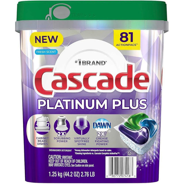 Cascade Platinum Dishwasher Detergent Powder 92 Fresh Scent ActionPacs Net Wt 51.2 Ounce