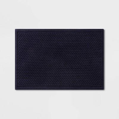 30"x21" Performance Solid Bath Mat Navy Blue - Threshold&#8482;