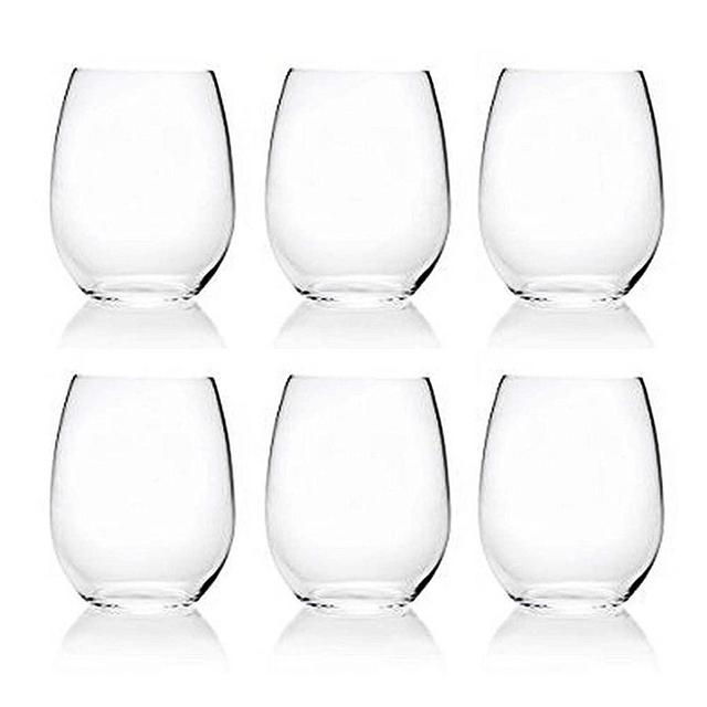 18-ounce Acrylic Glassses Stemless Wine Glasses, set of 6 Clear - Unbreakable, Dishwasher Safe, BPA Free…