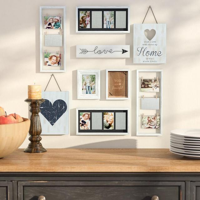 Broderick 9 Piece Heart Decor Picture Frame Set