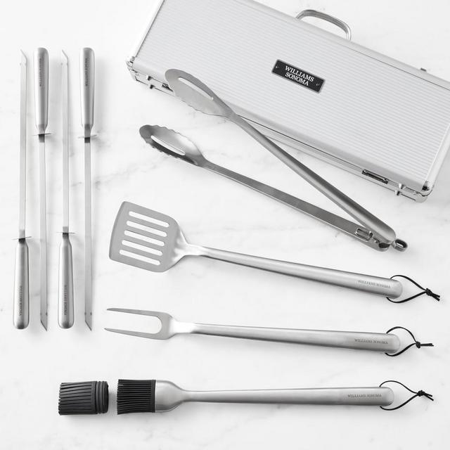 Williams Sonoma 8-Piece BBQ Set in Case, Stainless-Steel Handle