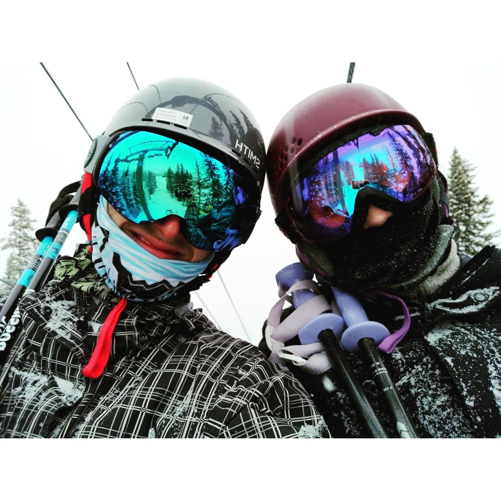 On the annual Vohs family ski trip at Lake Louise.