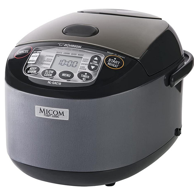 Zojirushi NL-GAC18 BM Umami Micom Rice Cooker & Warmer, 10-Cup, Metallic Black, Made in Japan