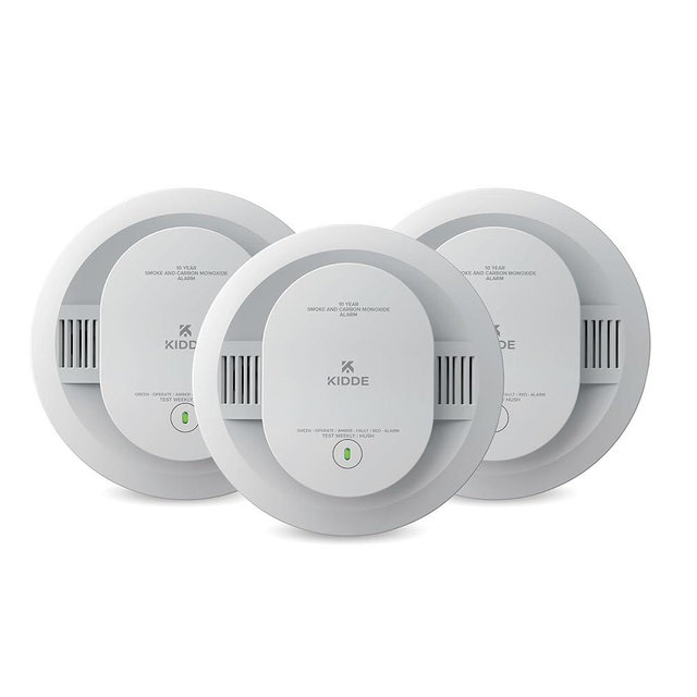 Kidde Smoke & Carbon Monoxide Detector for Home, 10-Year Battery Powered, Voice Alerts, 3-Pack