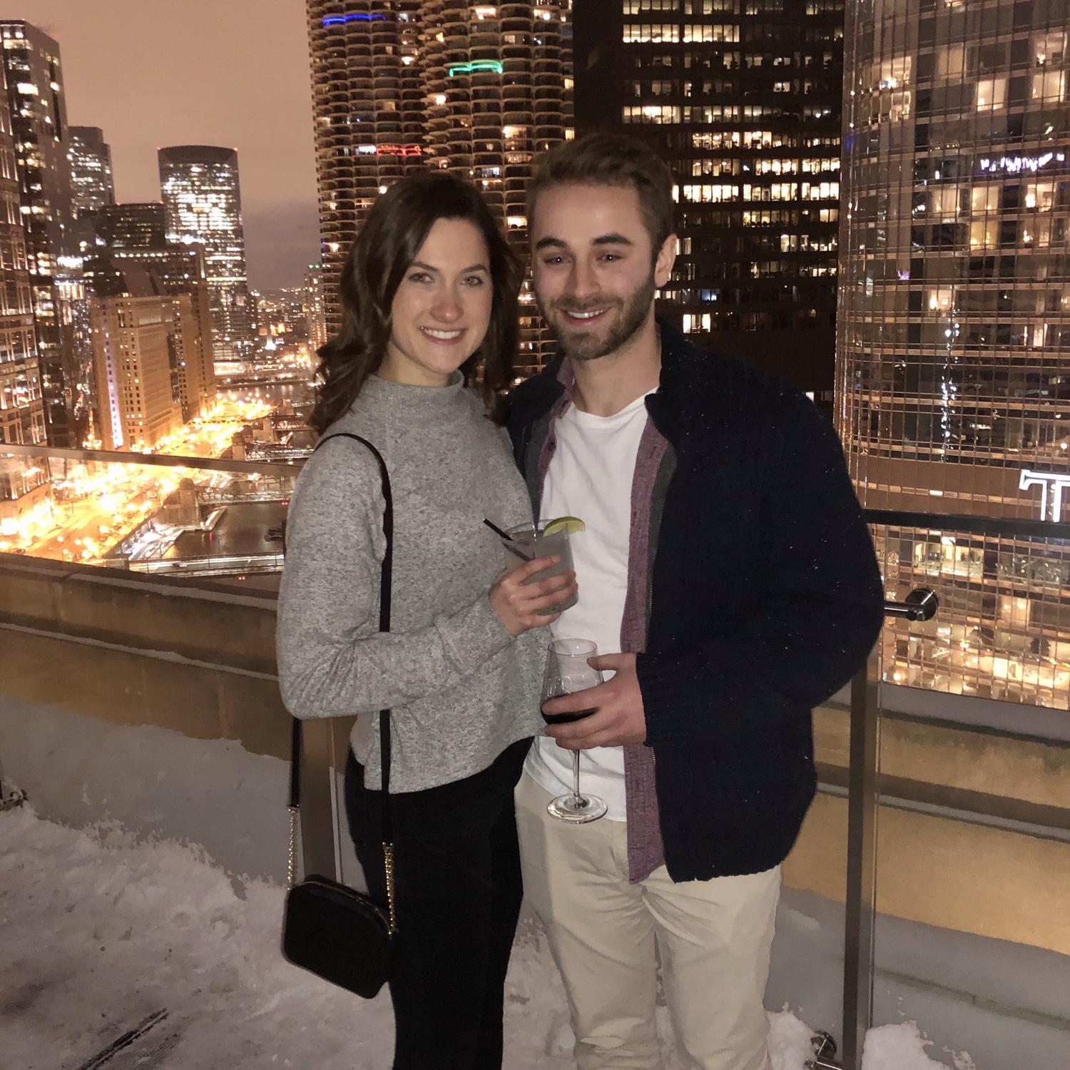 Our first picture together on top of The London House. This was Carley's first visit to Chicago in January 2019 with good friends Paris and Kevin.