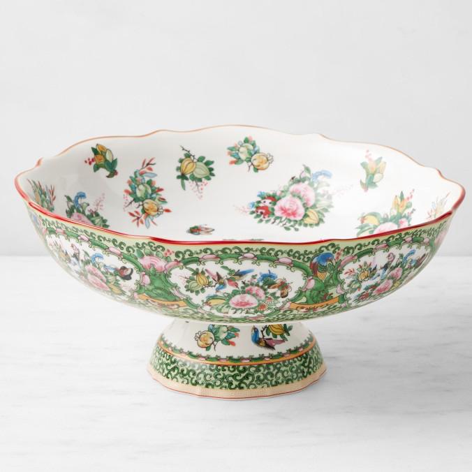 Williams Sonoma Famille Rose Porcelain Fruit Bowl