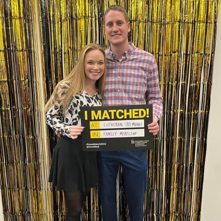 3/18/2022 - the day Hunter found out he matched in Des Moines and would get to finally join Haley in DSM after a few months of driving back and forth from IC