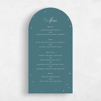 Blue Arch Wedding Menu - Emery Foil