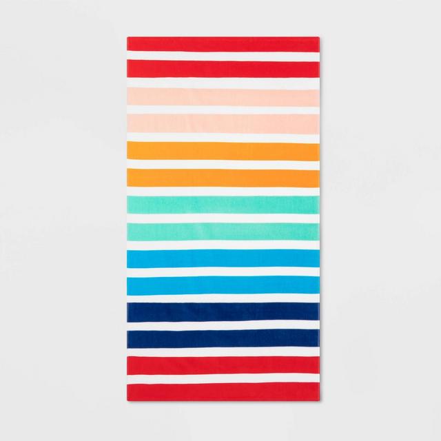 Printed Striped Beach Towel - Sun Squad™