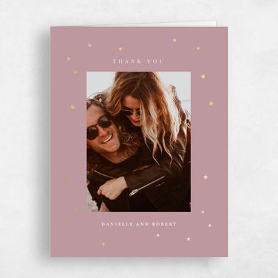 Dusty Rose, Pink Wedding Thank You - Emery Photo Foil