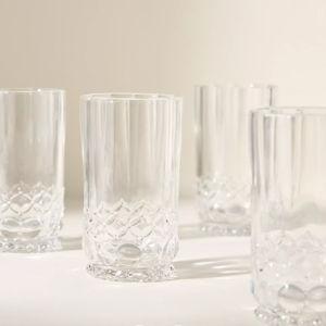 Clear Savannah Glass Tumblers, Set of 4