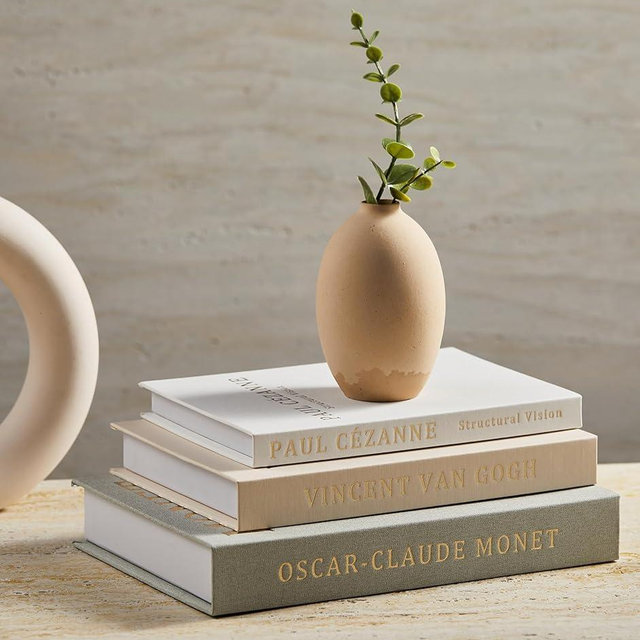 Aesthetic Decorative Books - Coffee Table Books Decor - Faux Decor Book Storage Box for Decoration - Set of 3 Linen Fake Book for Home Table Decor - Bedside Tables Decors - Home Room Bookshelf Decors