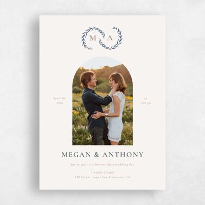 Light Oatmeal, Beige Wedding Invitation - Cappell Photo