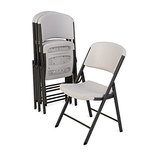 Lifetime Classic Commercial Grade Folding Chair, Almond, 4 Pack