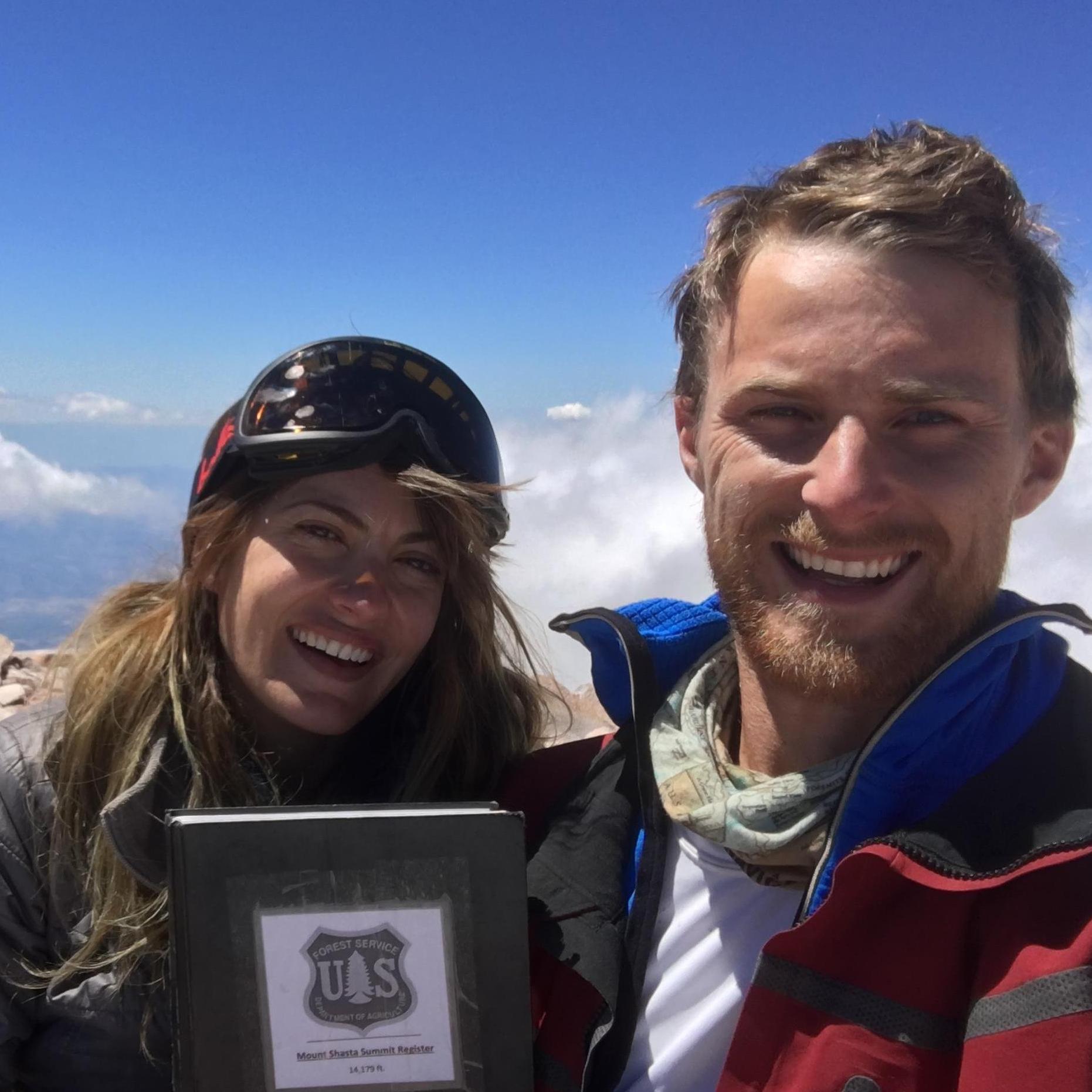At the summit of Mt. Shasta, our first California 14er
