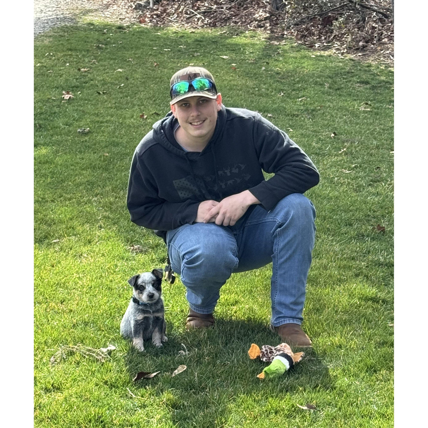 The day we got our puppy Cowboy!