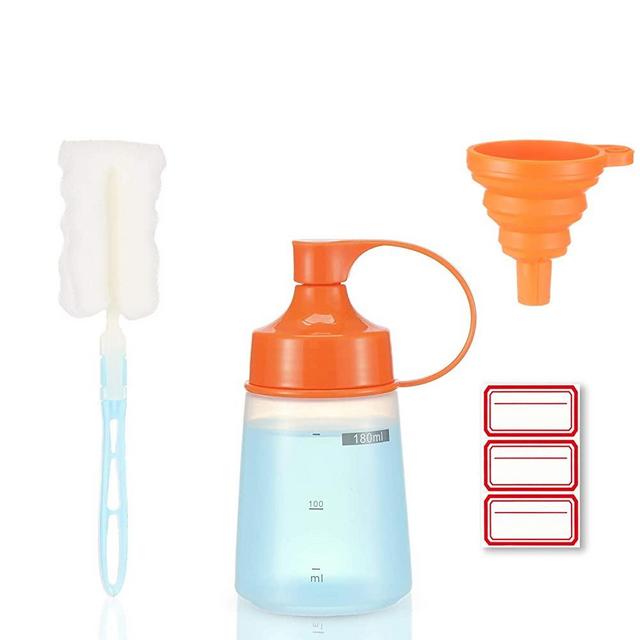 Condiment Squeeze Bottle Wide Mouth, Ondiomn 1 Pack Clear Squeeze Bottles for Condiments, Paint, Ketchup, Mustard, Oil, Sauces, Paint, Resin, Baking, Cake Decorating, Cleaning, BPA Free-Food Grade