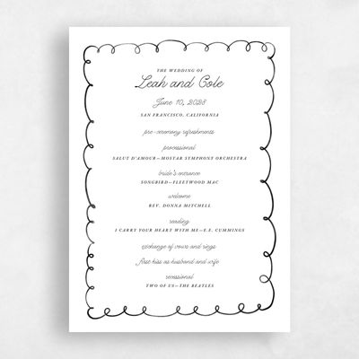 White Wedding Program - Colmar