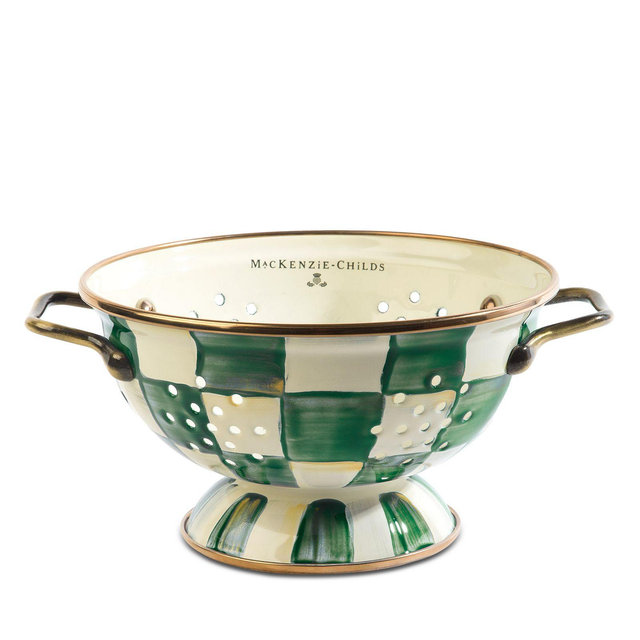 Mackenzie-Childs Emerald Check Small Colander
