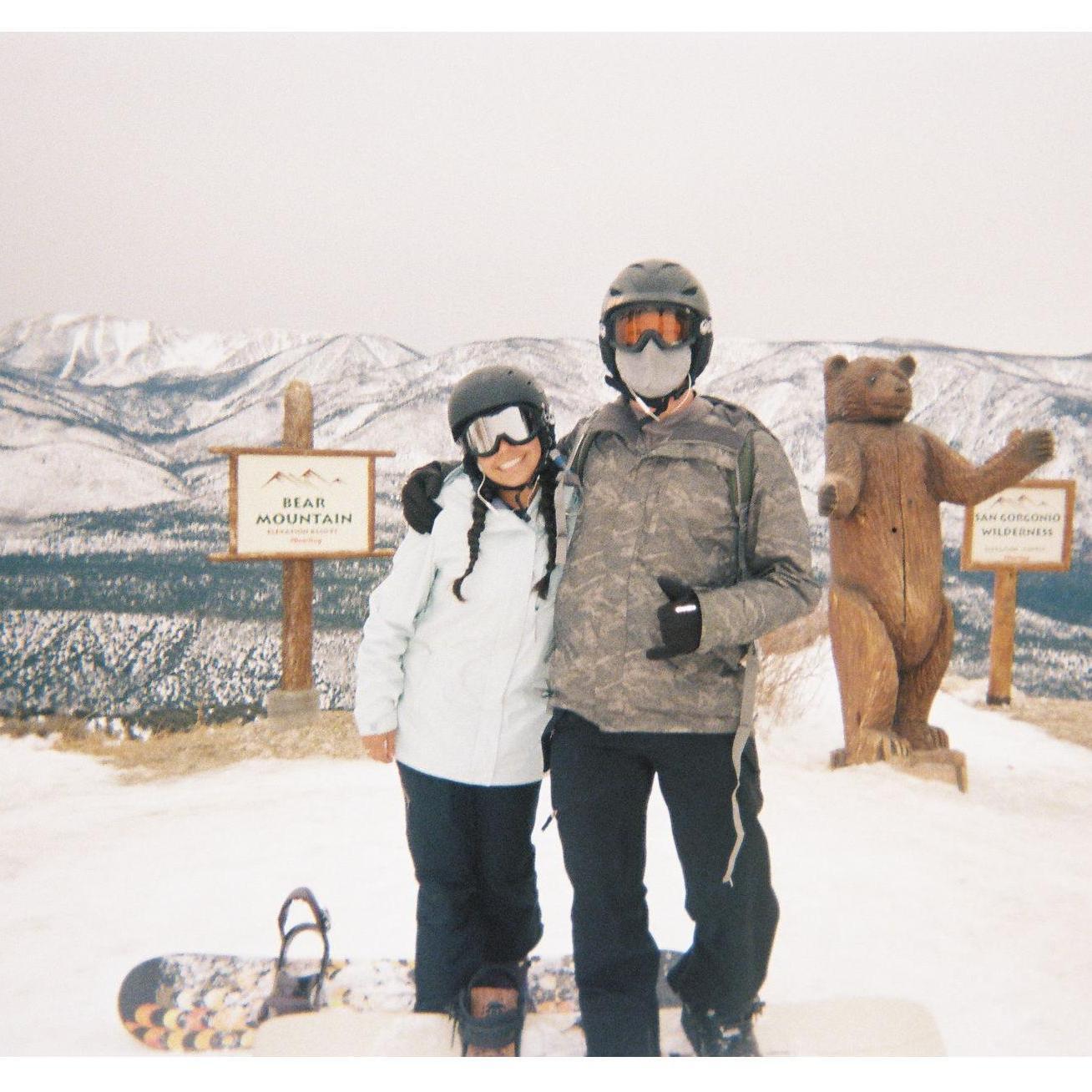 Fun Fact: Hannah tought Patrick how to snowboard at Big Bear...
