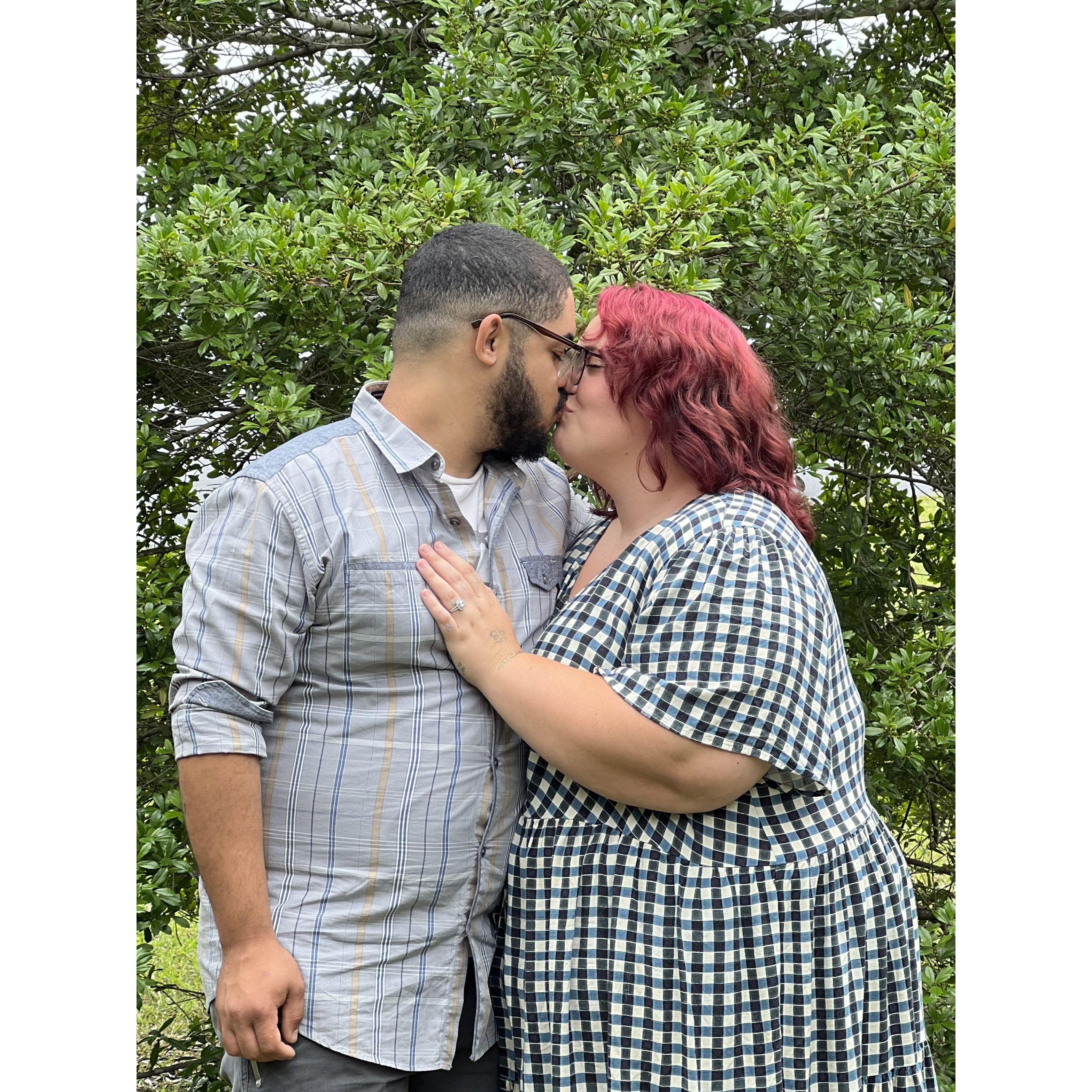 The weekend after I said yes. Mom snapped this at the church.