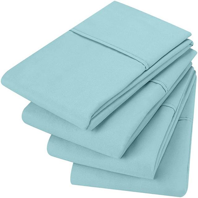 Utopia Bedding Queen Pillowcases - 4 Pack - Envelope Closure - Soft Brushed Microfiber Fabric - Shrinkage and Fade Resistant Pillow Covers Standard Size 20 X 30 Inches (Queen, Spa Blue)
