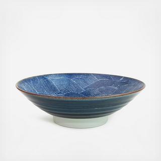 Aranami Blue Wave Large Tapered Serving Bowl