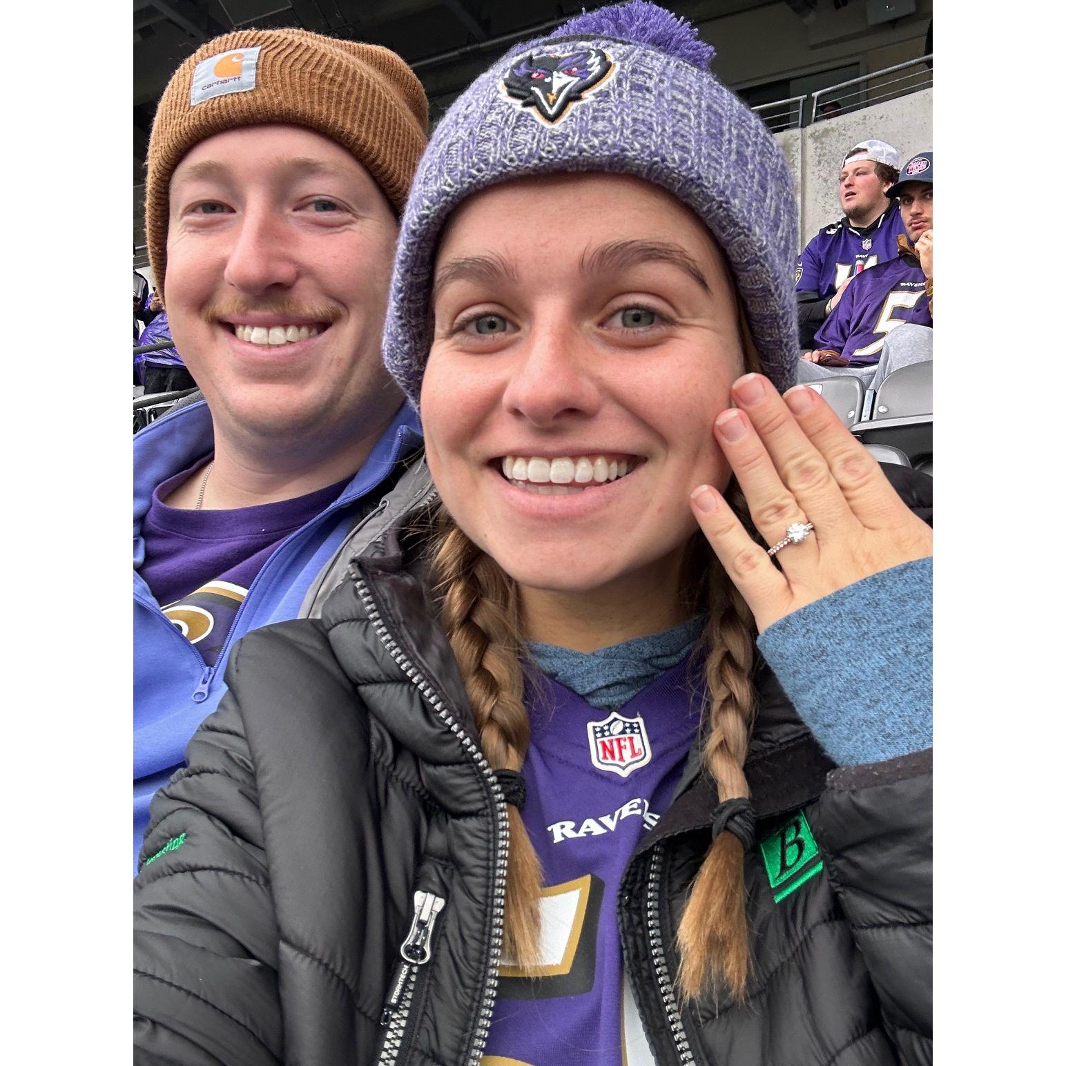 Our first Ravens game ENGAGED