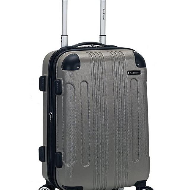 Rockland London Hardside Spinner Wheel Luggage, Silver, Carry-On 20-Inch