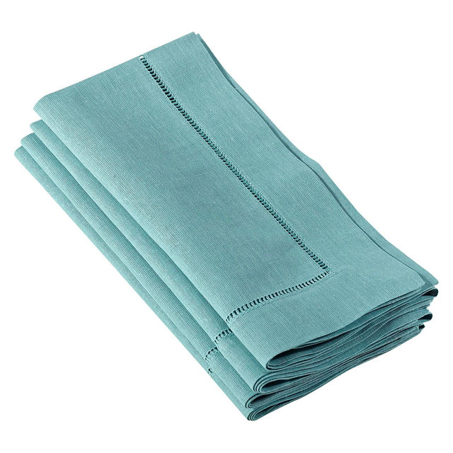 Hemstitched Dinner Napkins Sea Green (Set of 4)