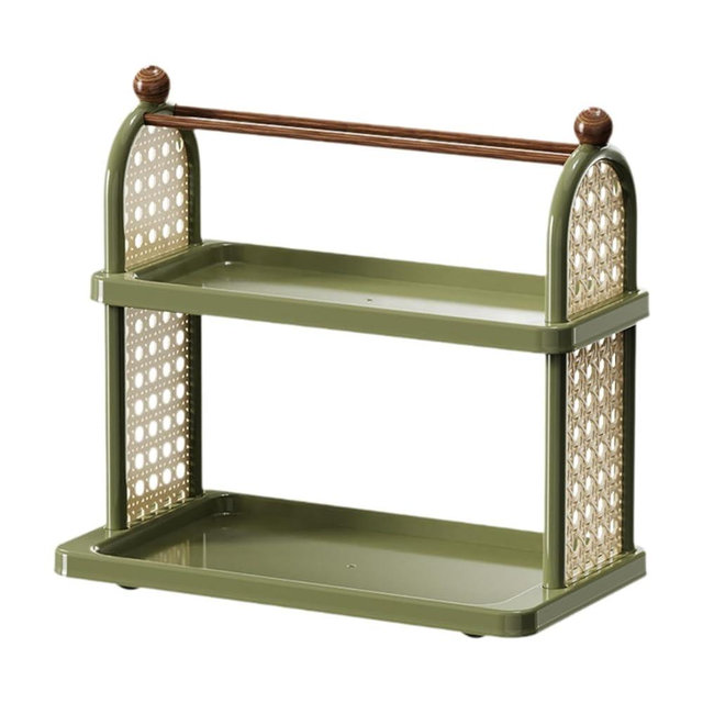 ＫＬＫＣＭＳ Coffee Mug Holder Cup Holder Display Kitchen Rack Versatile Cup Storage Rack Cosmetic Organizer for Counter Tea Party, Green 2 Layer