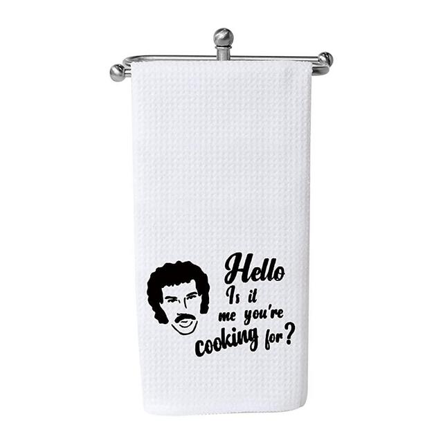 WCGXKO Hello is It Me You're Cooking for Printed Funny Kitchen Towel Dish Towel (You're Cooking for Towel)