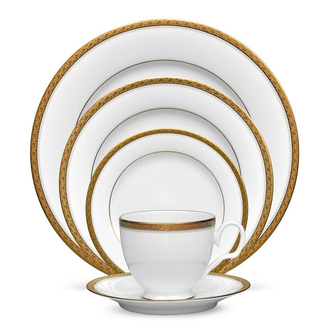 Noritake Charlotta Gold 5 Piece Place Setting