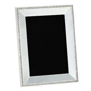 Beaded Silver-Plated Picture Frame, 5 x 7"