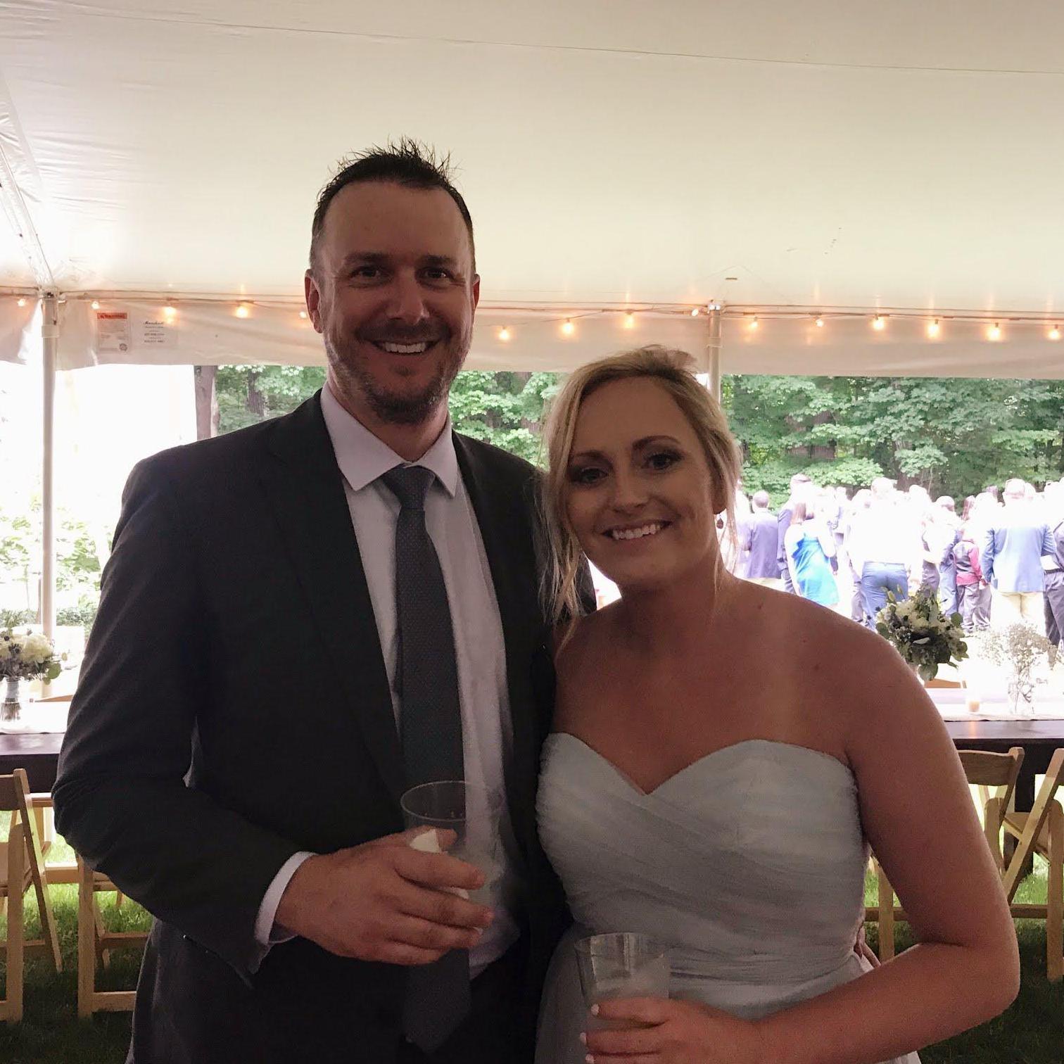 Celebrating at Allison and Matt's wedding last year