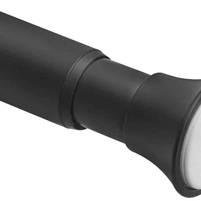 Amazon Basics Tension Curtain Rod, Adjustable 78-108" Width, Black