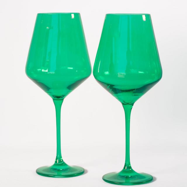 Estelle Colored Wine Stemware - Set of 2 {Kelly Green}