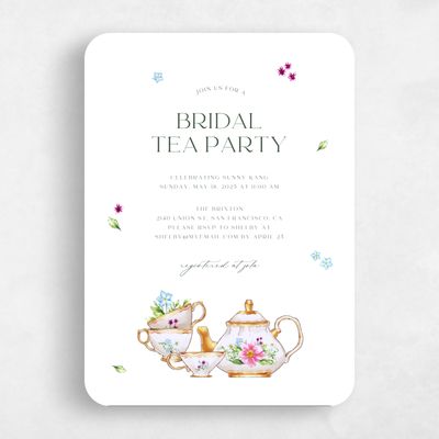 White Rounded Wedding Wedding Shower Invitation - Pinerolo Portrait