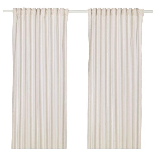 HANNALILL Curtains, 1 pair, beige, 57x98 "Show measurements specifications