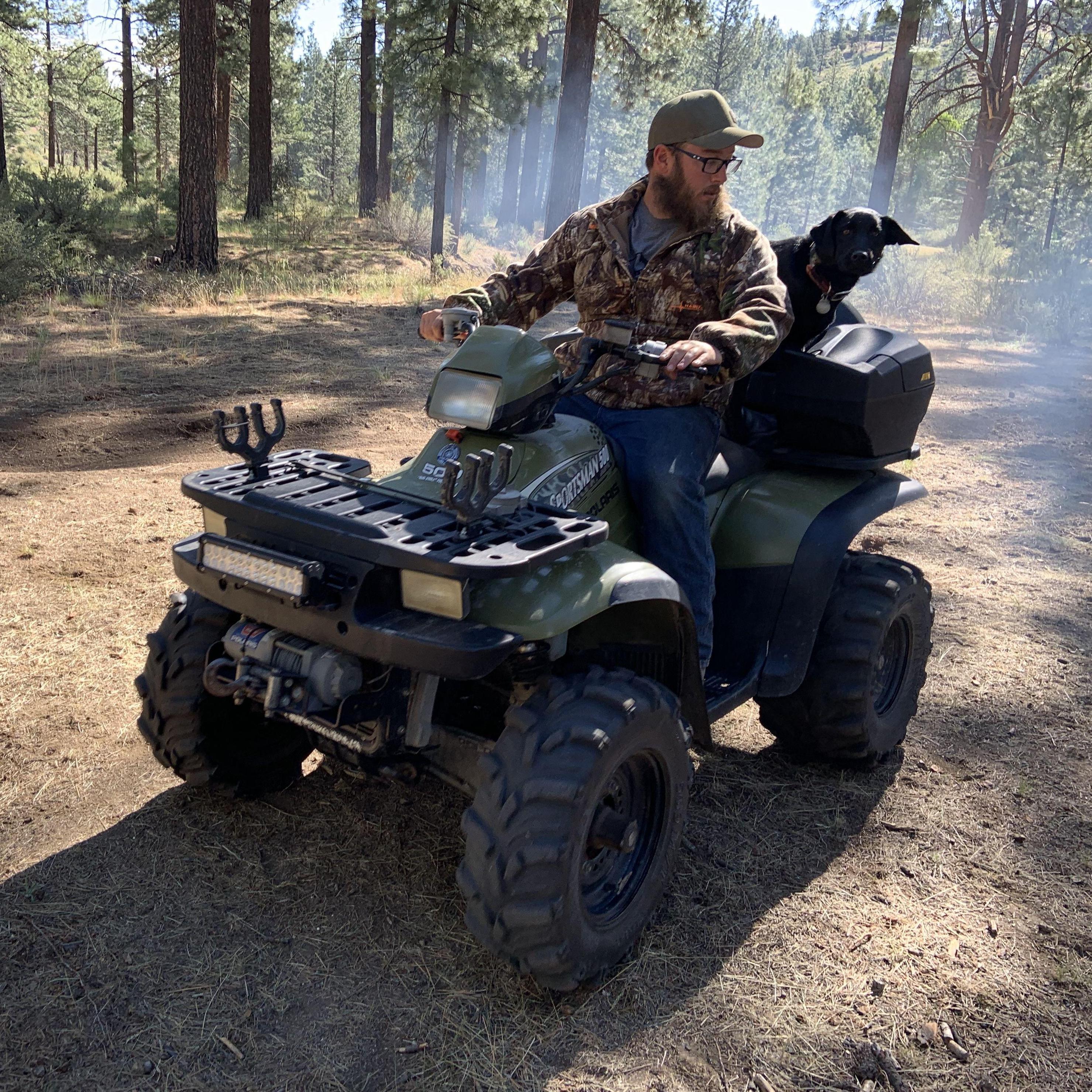 Going for a slow cruise with Phillip in Dog Valley.