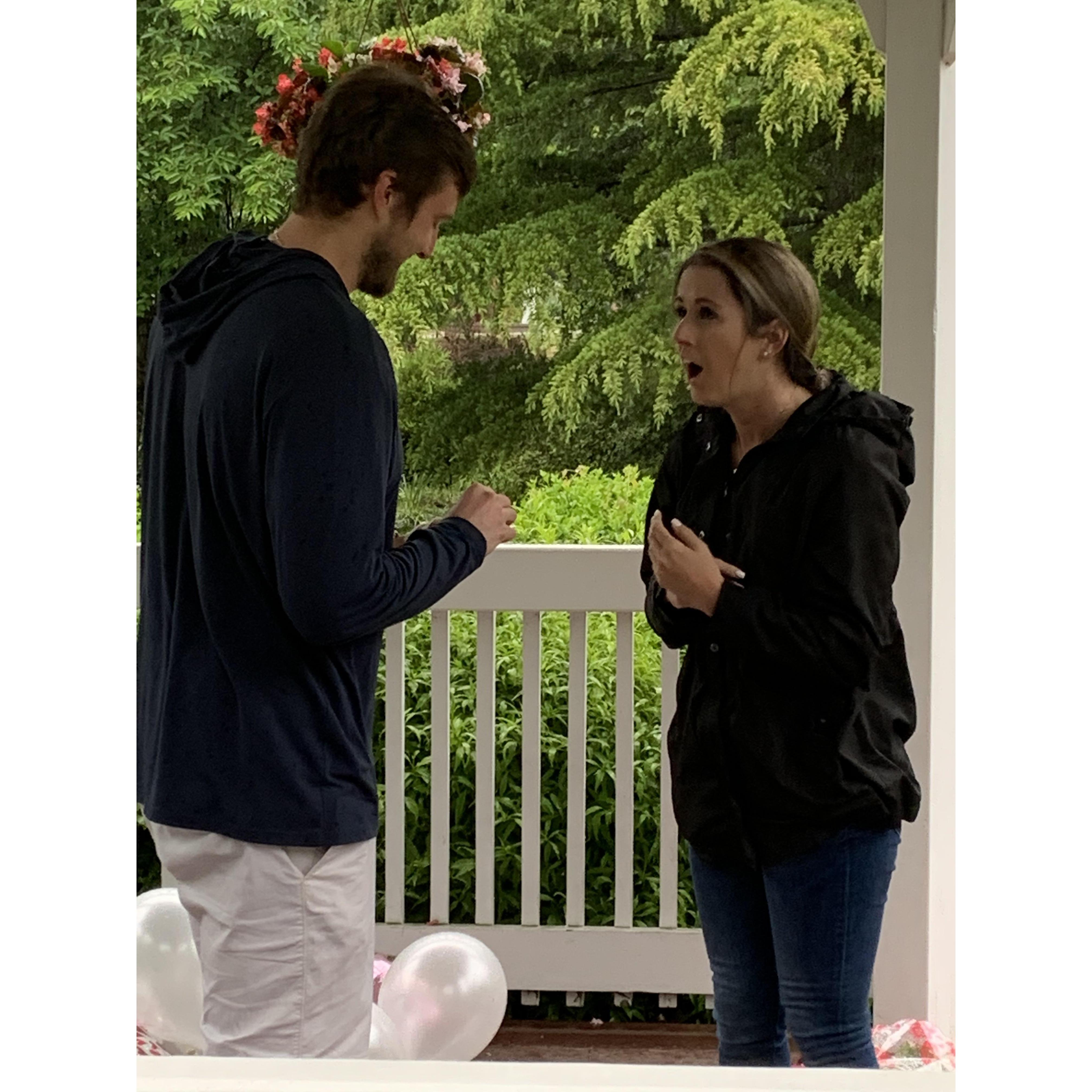 When I realized he was really proposing!