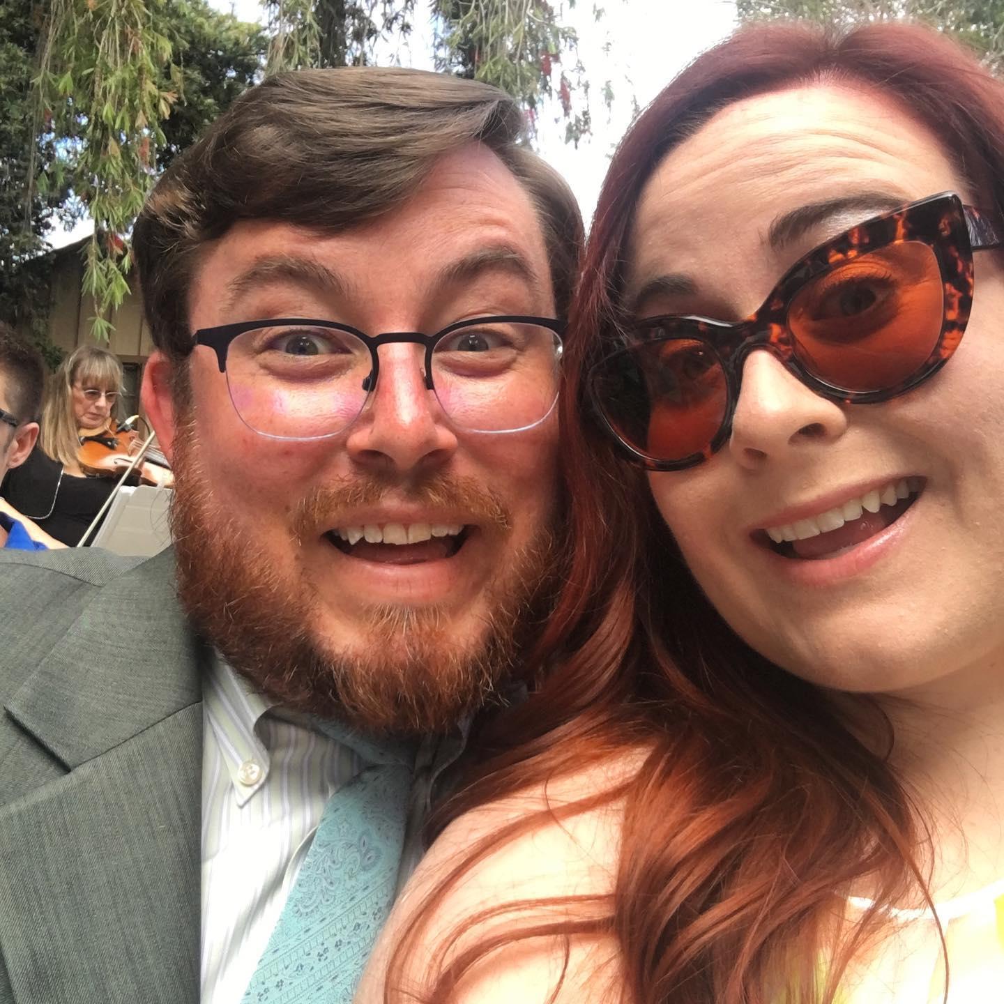 Excited at Hatem and Rachel's wedding in San Diego