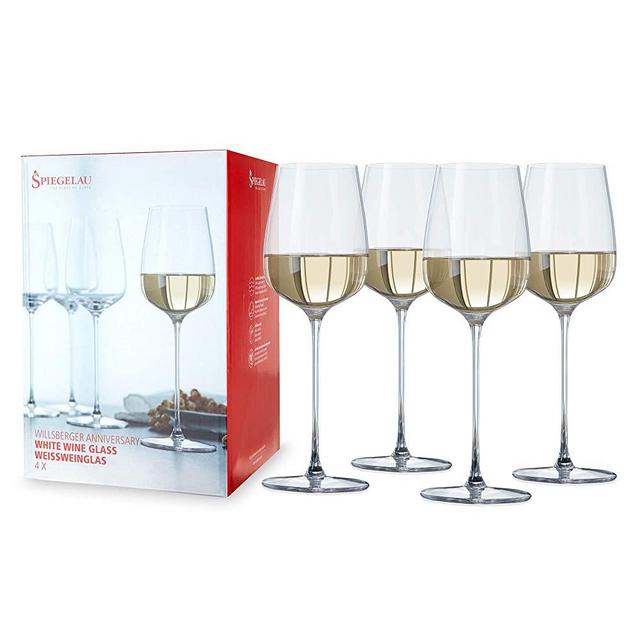 Spiegelau Willsberger White, Set of 4 European-Made No-Lead Crystal, Classic Stemmed, Dishwasher Safe, Professional Quality Wine Glass Gift Set, 12.9 oz