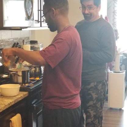 Brandon and Jon helping prepare Thanksgiving Dinner!