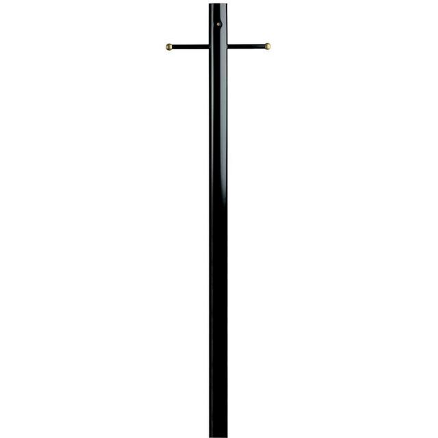 Westinghouse Lighting Lantern Post with Ground Convenience Outlet and Dusk to Dawn Sensor, Black Finish on Steel
