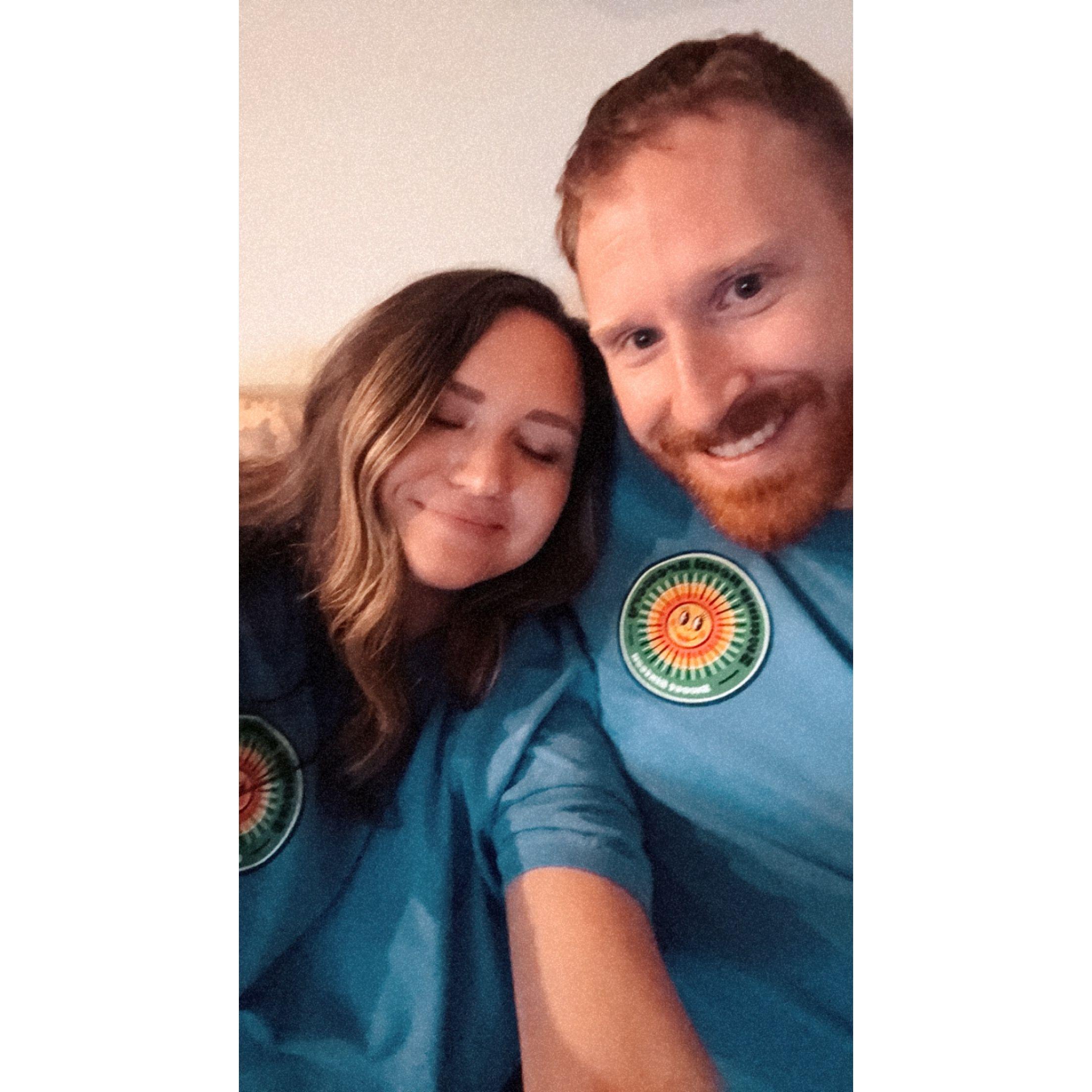 Matching shirts from our favorite brewery!