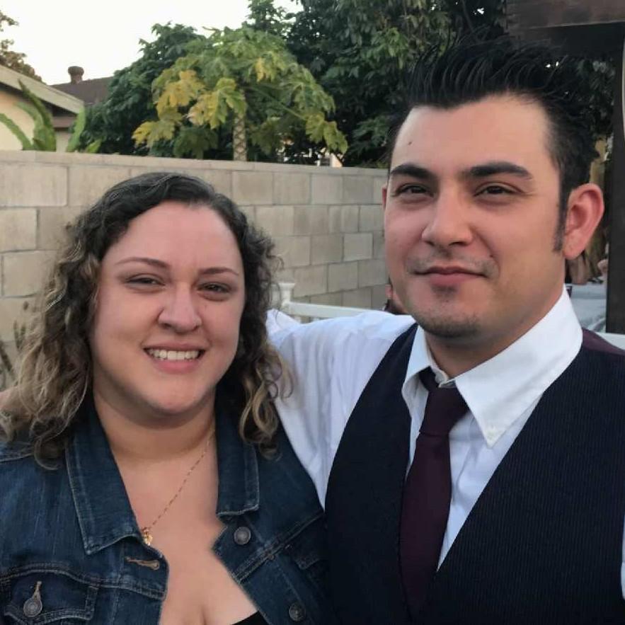 The groom and bridesmaid Bethany.