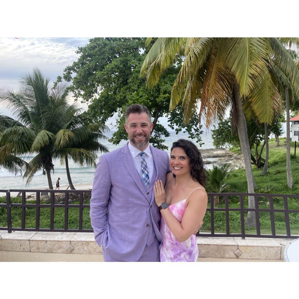 2024: While in the Virgin Islands for a dear friend's wedding, Laura and Cam brought their style A-game.